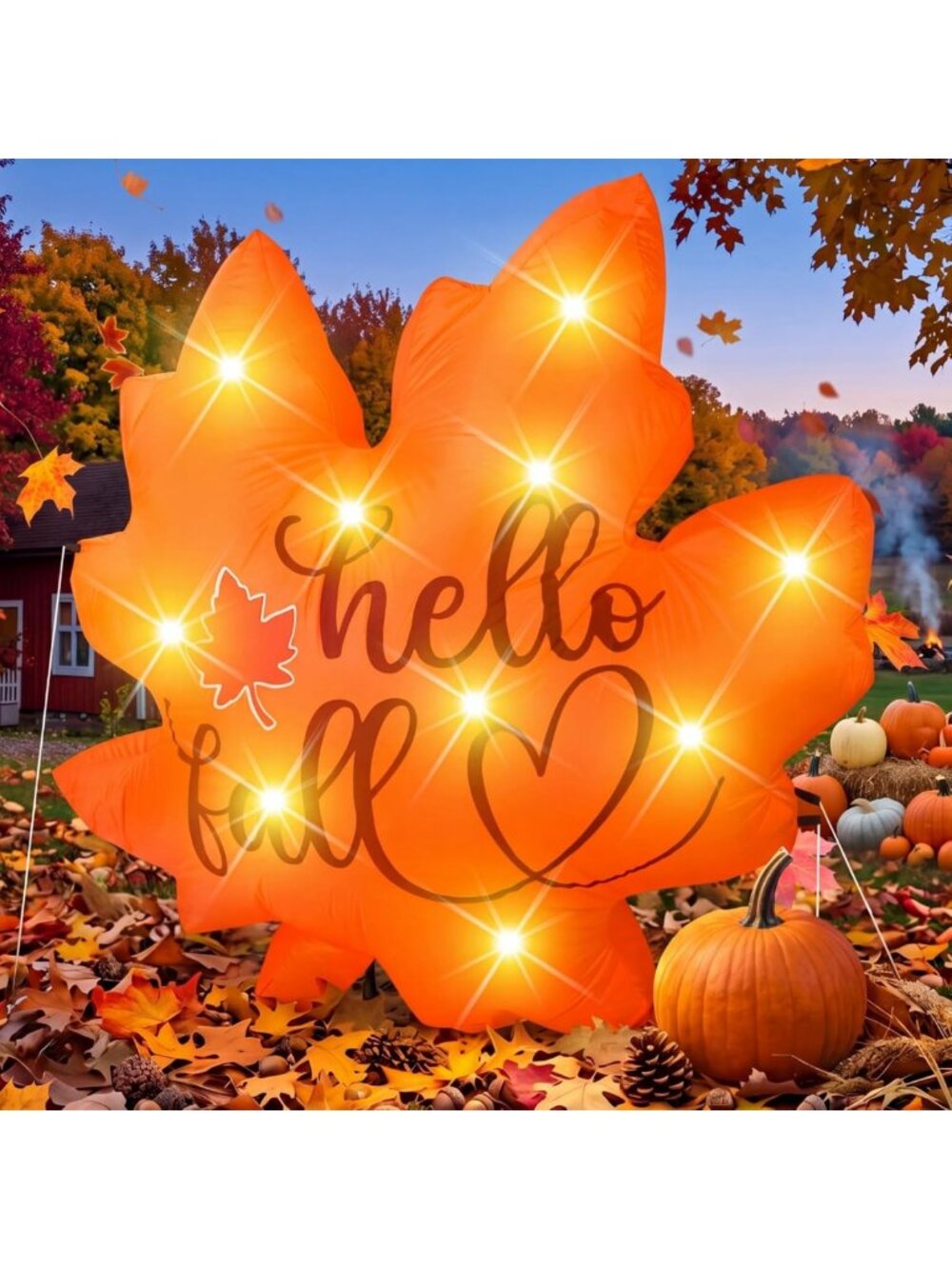 5.25 FT Inflatable Fall Maple Leaf Outdoor Decor - Perfect for Autumn